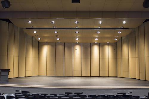 acoustical shell surrounding stage