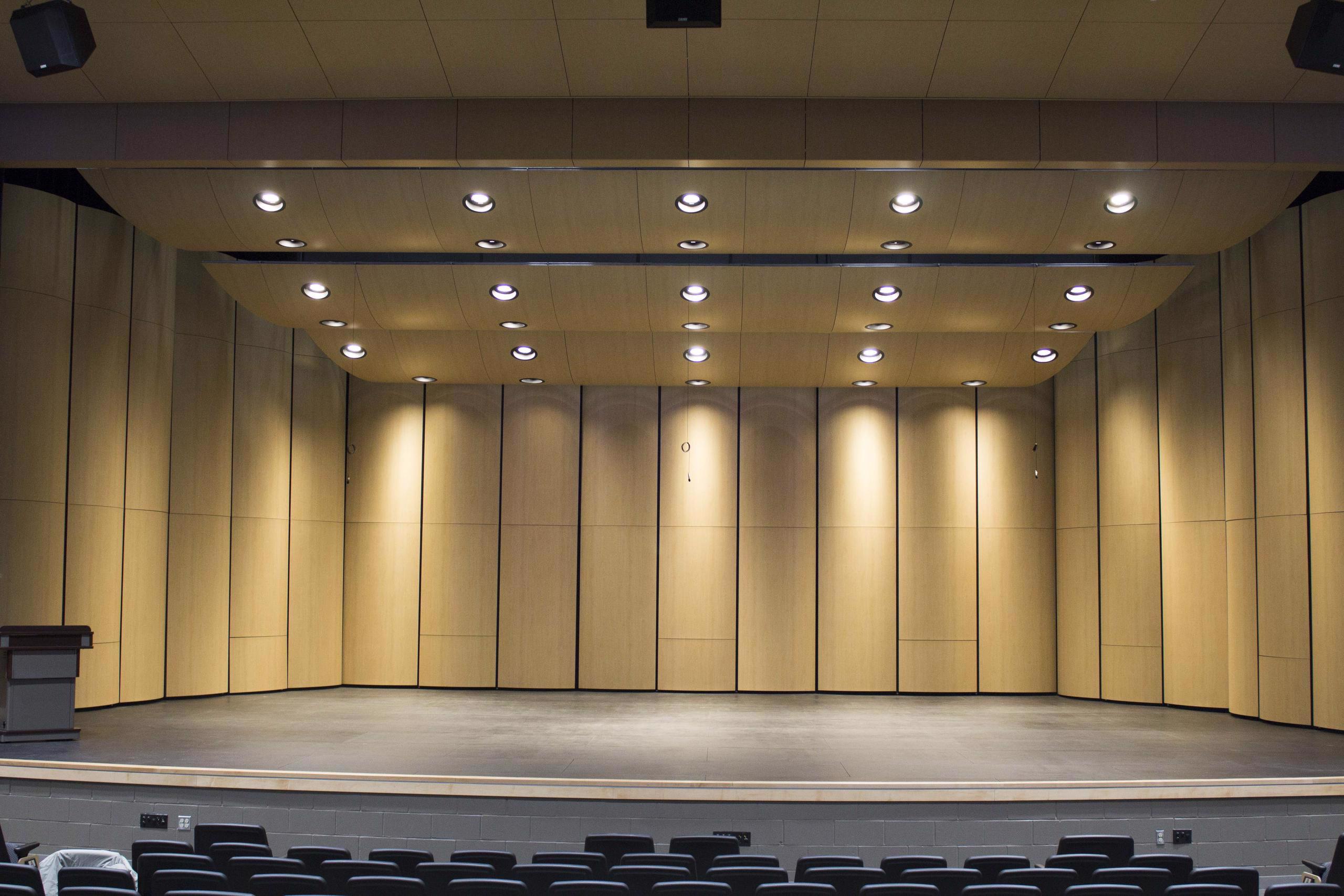 acoustical shell surrounding stage